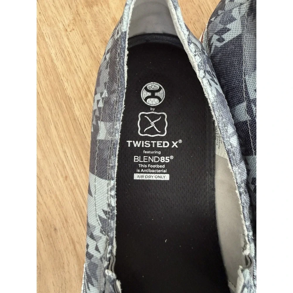 Twisted‎ X Hooey Slip On Loafers Gray Aztec Print Casual Shoes Men's 8.5 New